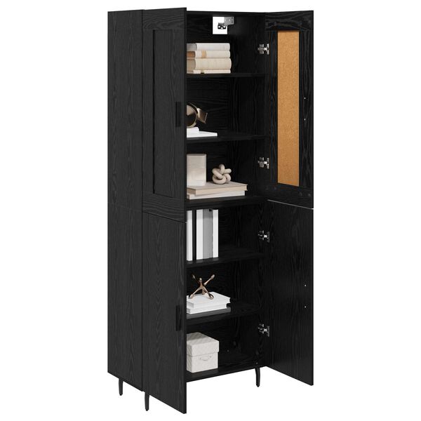 vidaXL Highboard 2 pcs Sort eg Konstrueret tr&aelig;