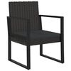 vidaXL havestol med hynde polyrattan sort