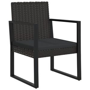 vidaXL havestol med hynde polyrattan sort