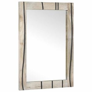 vidaXL Badev&aelig;relsesspejl Hvid 50 x 2,5 x 70 cm Glass og fast mango tr&aelig;