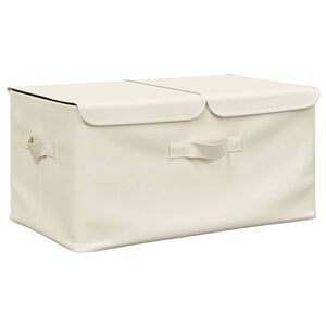 vidaXL opbevaringskasse 50x30x25 cm stof cremefarvet