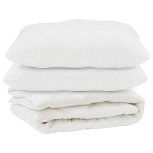 vidaXL Dyne med pude 3 pcs Hvid Microfiber