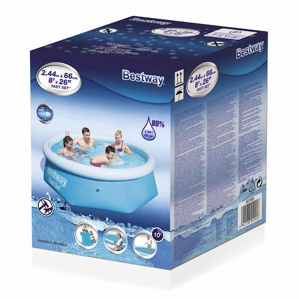 Bestway Fast Set oppustelig swimmingpool rund 244 x 66 cm 57265