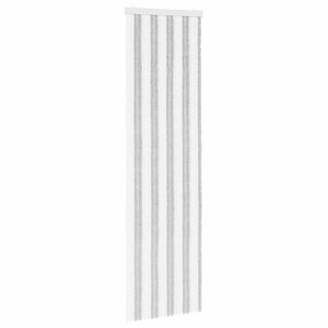 vidaXL Insektgardin i chenille Lys Gr&aring; og Hvid 56 x 200 cm 100% PP