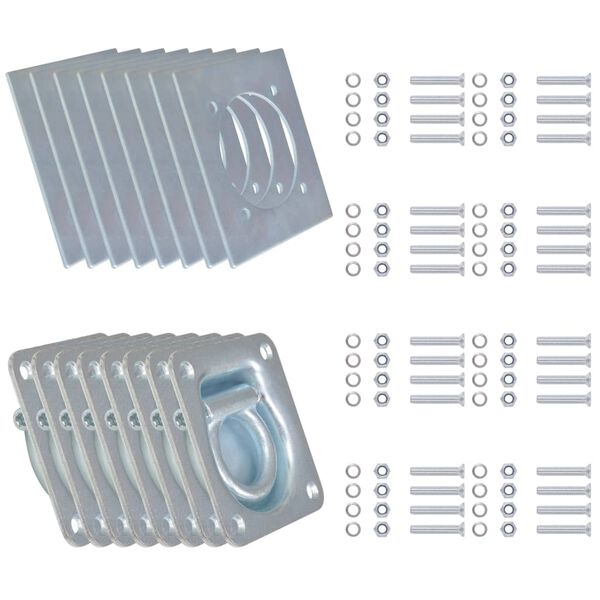 vidaXL surringsringe til trailer 8 stk. galvaniseret st&aring;l 2000 kg