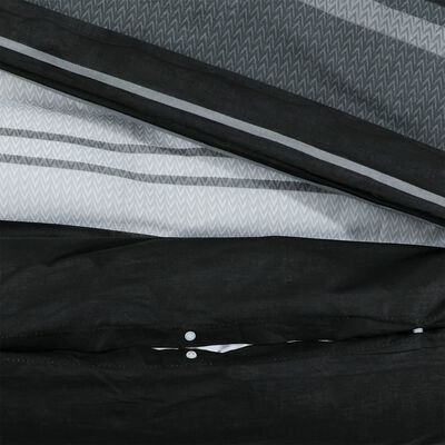 vidaXL sengetøj 135x200 cm bomuld sort og hvid