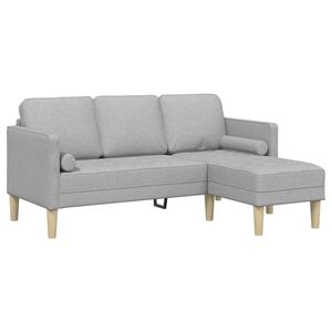 vidaXL Sofa S&aelig;t Skygr&aring; 173 x 131 x 67 cm Polyester