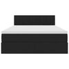 vidaXL Seng med opbevaring og LED med madras Sort 140 x 190 cm Fl&oslash;jl