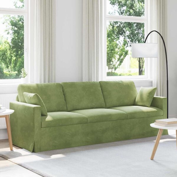 vidaXL Sofa Lys gr&oslash;n 228 x 78 x 80 cm Fl&oslash;jl