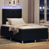 vidaXL LED Box Spring Bed med madras Sort 120 x 200 cm Stof