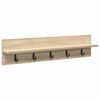 vidaXL V&aelig;gmonteret Jakkeholder V&aelig;gmonteret Sonoma eg 80 x 10,5 x 18 cm