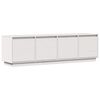 vidaXL tv-bord 156x37x45 cm massivt fyrretr&aelig; hvid