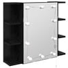 vidaXL Spejlskab Sort eg 70 x 16,5 x 60 cm Konstrueret tr&aelig;