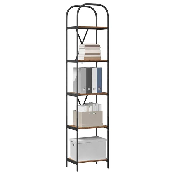 vidaXL Bogreol Gammelt tr&aelig; 40 x 30 x 183 cm Konstrueret tr&aelig;