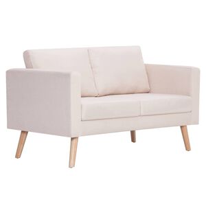 vidaXL 2-personers sofa i stof cremefarvet