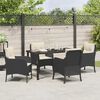 vidaXL Have Spisebordss&aelig;t med pude 5 pcs Sort polyrattan
