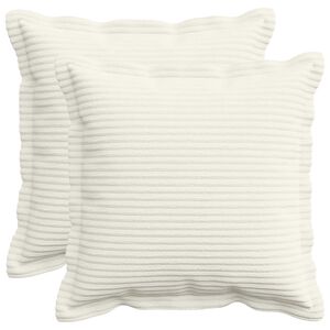 vidaXL Pudebetr&aelig;k 2 stk. HOUTEN Cremefarvet 30 x 30 cm cordfl&oslash;jl