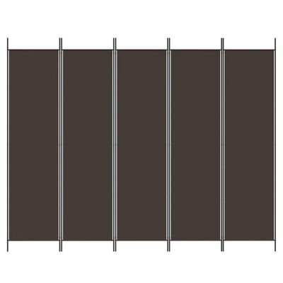 vidaXL 5-panels rumdeler 250x200 cm stof brun