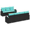 vidaXL Havesofa S&aelig;t 8 stk. Sort og turkis polyrattan