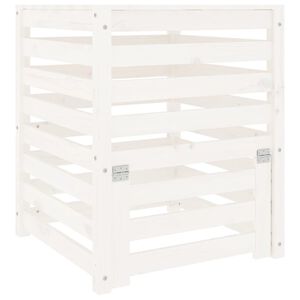 vidaXL kompostbeholder 63,5x63,5x77,5 cm massivt fyrretr&aelig; Hvid