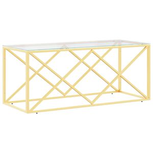 vidaXL sofabord 110x45x45 cm rustfrit st&aring;l og glas