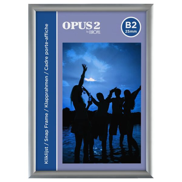 Europel snapramme B2 25 mm aluminium