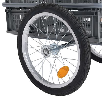 vidaXL cykelanhænger 50 l sammenklappelig transportkasse 150 kg grå