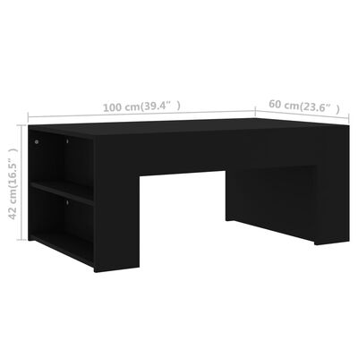 vidaXL sofabord 100x60x42 cm konstrueret træ sort