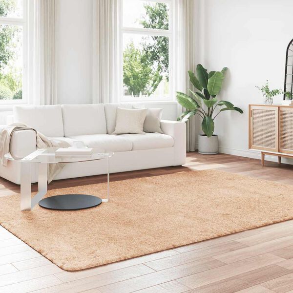 vidaXL shaggy gulvt&aelig;ppe NAVARRA 200x290 cm h&oslash;je luv polyester beige