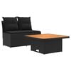 vidaXL 2 Stk Havem&oslash;bel Midtersofa Med L&oslash;ftbart Bord polyrattan Sort