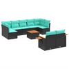 vidaXL sofas&aelig;t til haven 10 dele med hynder polyrattan sort