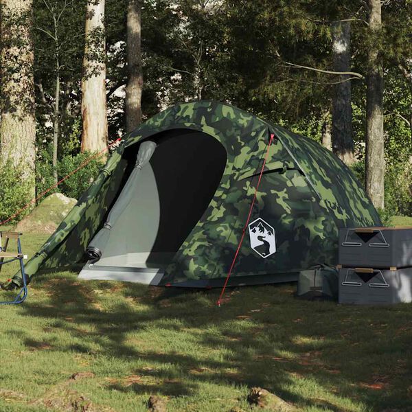 vidaXL 3-personers campingtelt vandtæt camouflage
