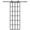 vidaXL skyded&oslash;r med hardwares&aelig;t 76x205 cm ESG glas sort