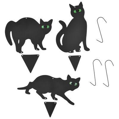 vidaXL katteskræmmer 3 dele stål sort