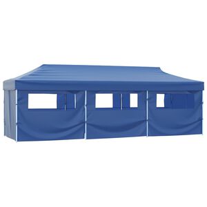 vidaXL foldbart pop up-festtelt med 8 sidev&aelig;gge 870x291x315 cm bl&aring;