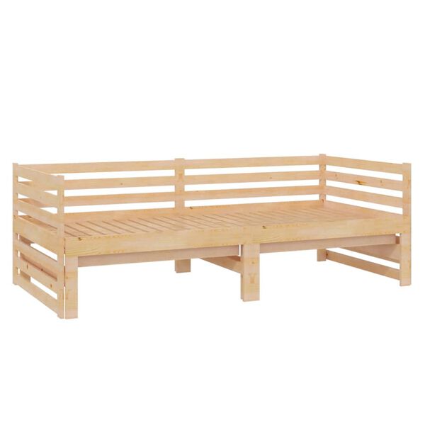 vidaXL daybed med udtr&aelig;k 2x(90x200) cm massivt fyrretr&aelig;