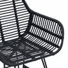 vidaXL Spisestuestol 2 pcs Sort 55 x 50 x 74 cm Rattan og Jern