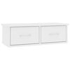 vidaXL v&aelig;gh&aelig;ngt skuffe 60x26x18,5 cm konstrueret tr&aelig; hvid