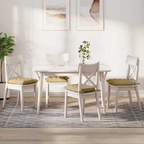 vidaXL Sædepuder 4 pcs Grågrøn 40 x 40 x 6 cm Velourstof