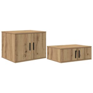 vidaXL Opbevaringsskab 2 pcs Artisan Egetr&aelig; 127 x 41 x 40 cm
