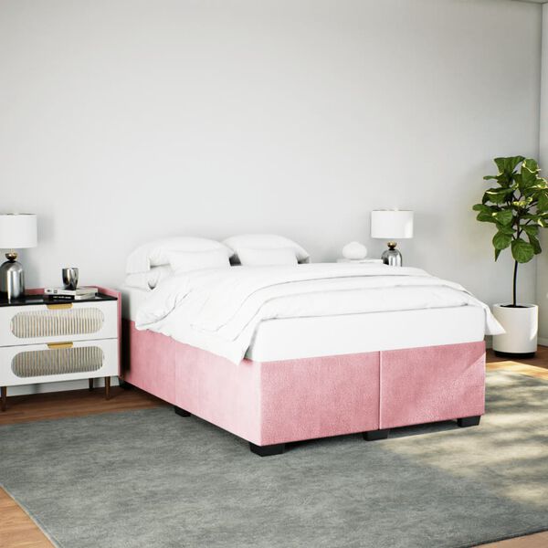 vidaXL sengeramme 140x190 cm fl&oslash;jl pink