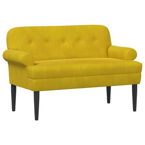 vidaXL L&aelig;nestol med knap tufting Gul 120 x 66 x 78 cm Fl&oslash;jl