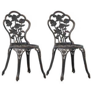 vidaXL bistrostole 2 stk. st&oslash;bt aluminium bronzefarvet
