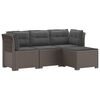vidaXL 4-personers Have Sofa med Hynder Rattan Look PP Lysegr&aring;
