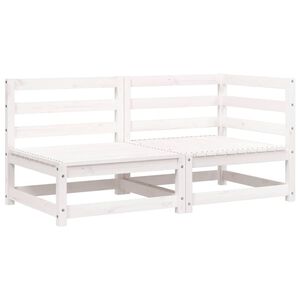 vidaXL 2-personers havesofa massivt fyrretr&aelig; hvid