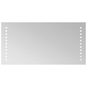 vidaXL LED badev&aelig;relsesspejl Transparent 40 x 20 cm h&aelig;rdet glas