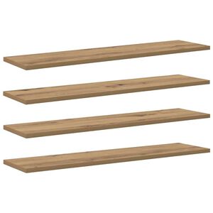 vidaXL Boghylde Br&aelig;t 3 niveauer 4 stk. 80 x 20 x 1,5 cm Brun