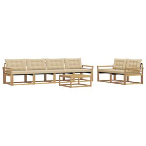 vidaXL Udend&oslash;rs sofagruppe 7 stk. Hvid og Beige