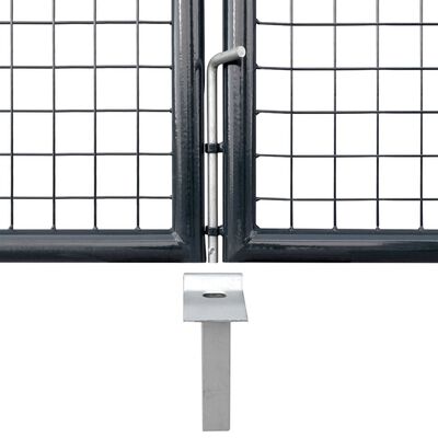 vidaXL havelåge i trådnet galvaniseret stål 289 x 200 cm grå