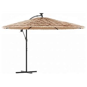 vidaXL haveparasol med st&aring;lstang 269x269x235 cm brun